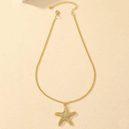 1 Piece Hawaiian Starfish Alloy Plating Women'S Pendant Necklace