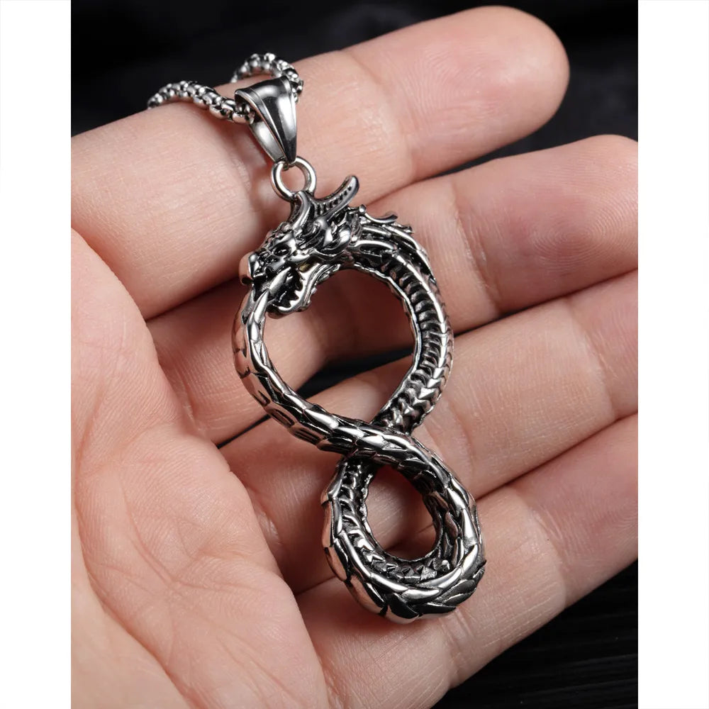 1 Piece Hip-Hop Animal Dragon Stainless Steel Men'S Necklace