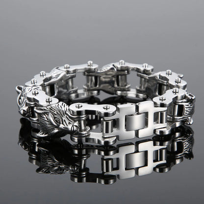 1 Piece Hip-hop Animal Wolf Titanium Steel Bracelets