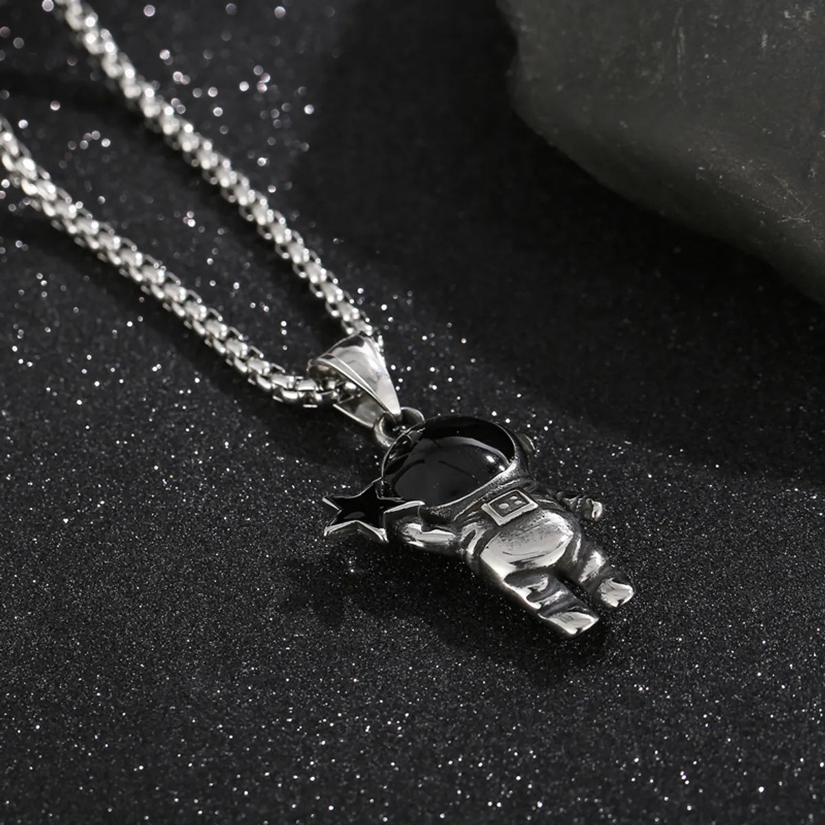 1 Piece Hip-hop Astronaut Stainless Steel Enamel Plating Chain Pendant Necklace