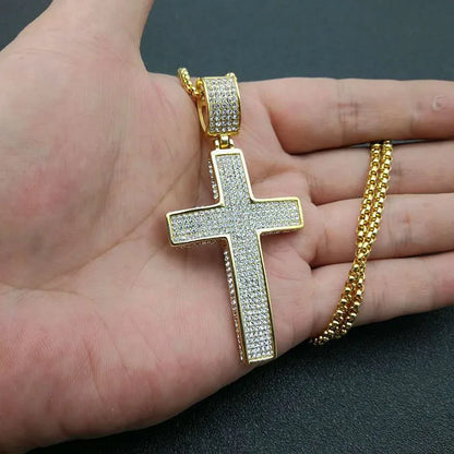 1 Piece Hip-Hop Cross Titanium Steel Men'S Pendant Necklace