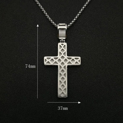 1 Piece Hip-Hop Cross Titanium Steel Men'S Pendant Necklace