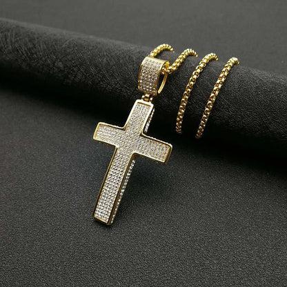 1 Piece Hip-Hop Cross Titanium Steel Men'S Pendant Necklace