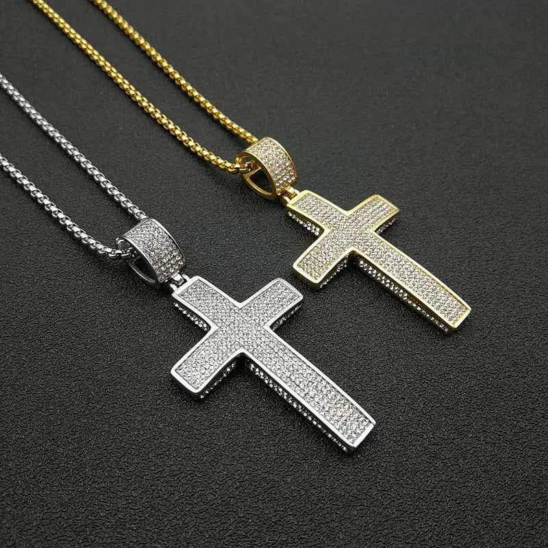 1 Piece Hip-Hop Cross Titanium Steel Men'S Pendant Necklace