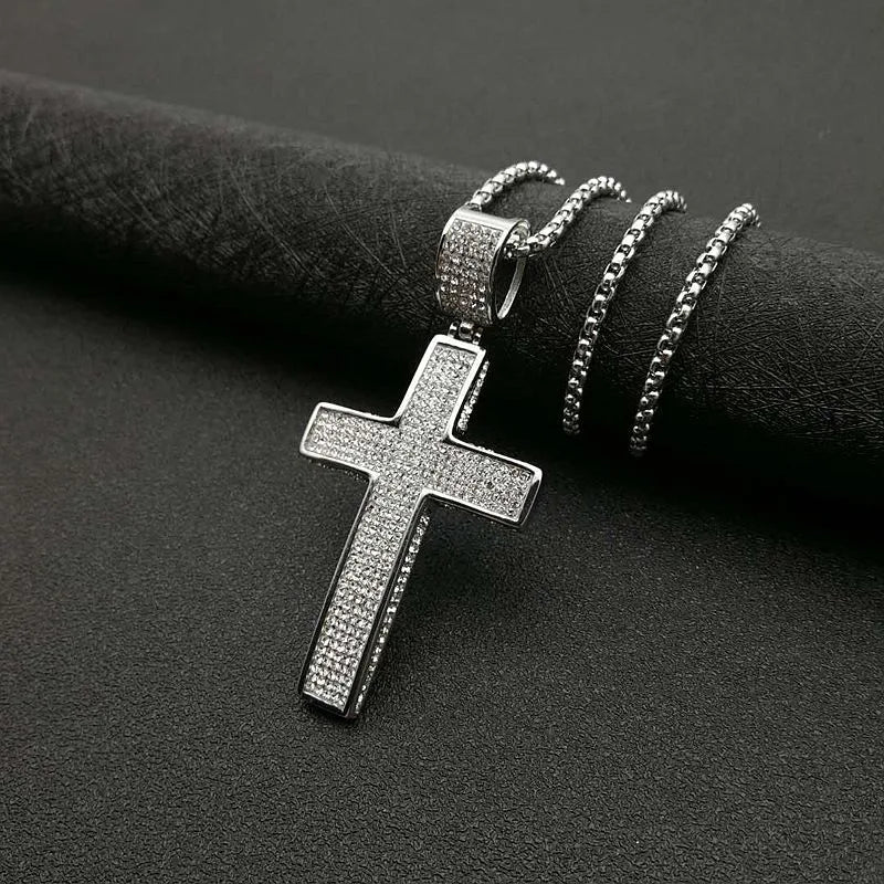 1 Piece Hip-Hop Cross Titanium Steel Men'S Pendant Necklace