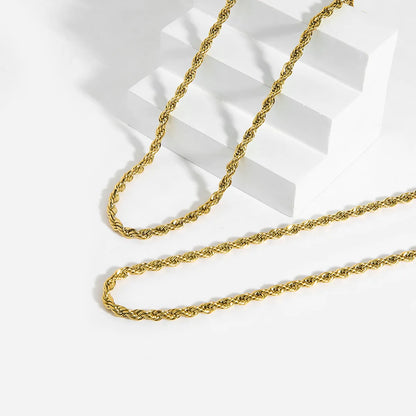 Hip-hop Geometric Stainless Steel Titanium Steel Chain 18k Gold Plated Necklace