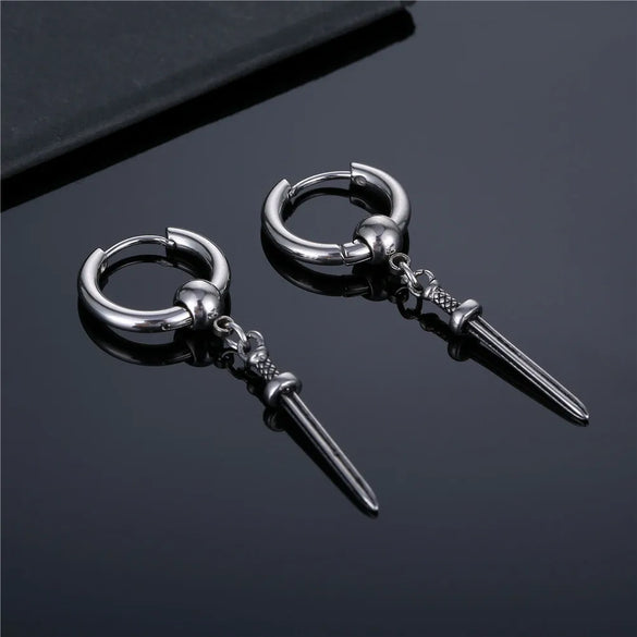 1 Piece Hip-Hop Geometric Titanium Steel Plating Men'S Drop Earrings