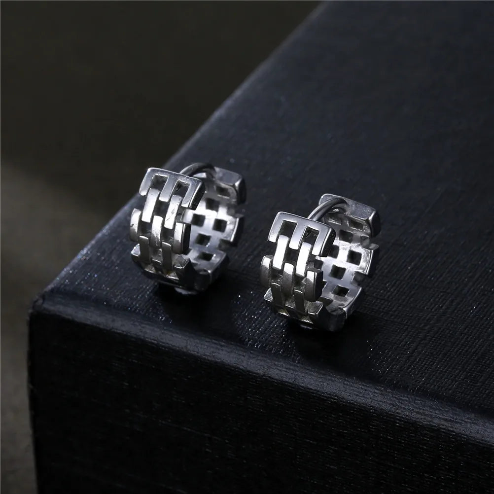 1 Piece Hip-Hop Geometric Titanium Steel Plating Men'S Earrings