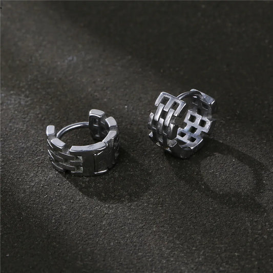 1 Piece Hip-Hop Geometric Titanium Steel Plating Men'S Earrings