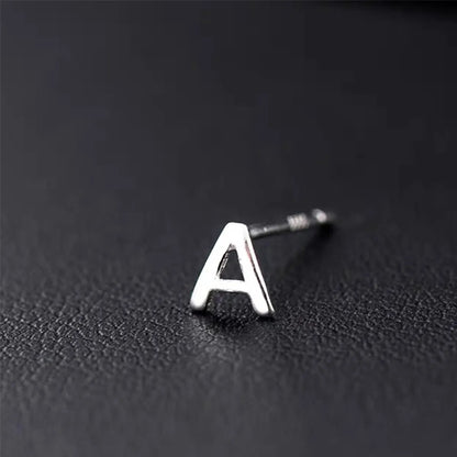 1 Piece Hip-hop Retro Letter Plating Sterling Silver Silver Plated Ear Studs