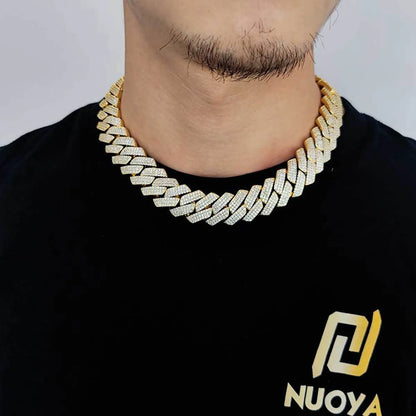 1 Piece Hip-Hop Rhombus Copper Inlay Zircon Necklace