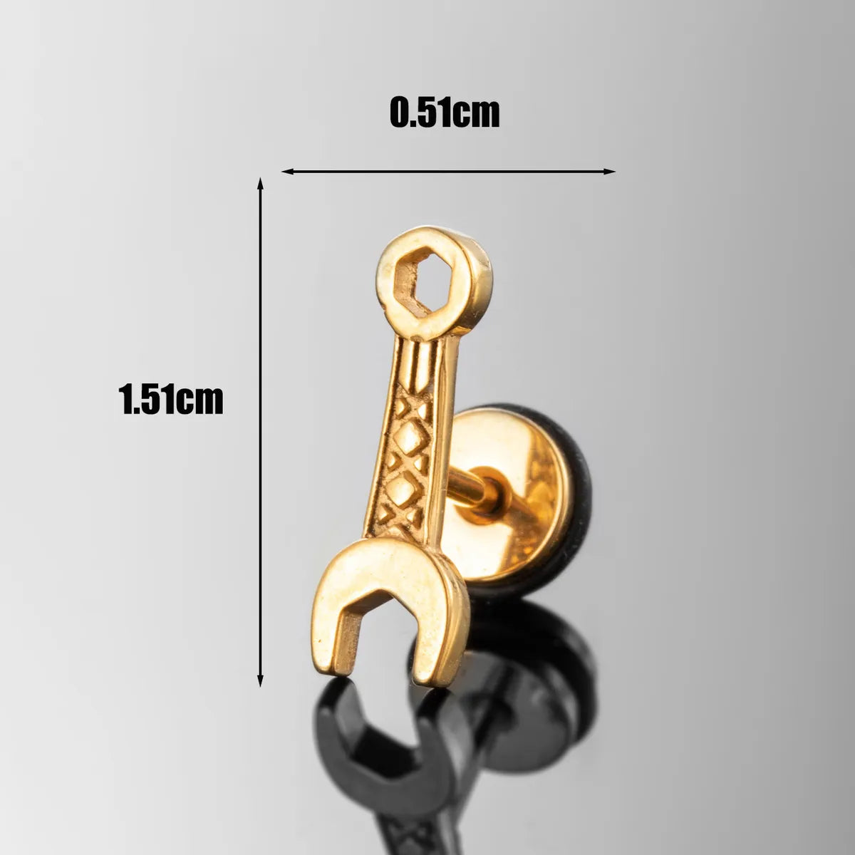 1 Piece Hip-Hop Rock Cool Style Scissors Wrench Key 316 Stainless Steel  Ear Studs