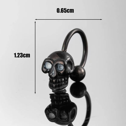 1 Piece Hip-Hop Rock Cool Style Skull 316 Stainless Steel  Ear Studs