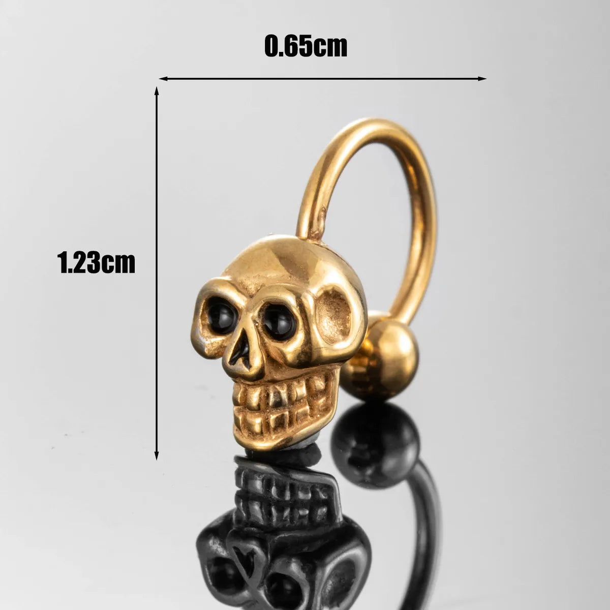 1 Piece Hip-Hop Rock Cool Style Skull 316 Stainless Steel  Ear Studs