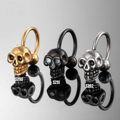 1 Piece Hip-Hop Rock Cool Style Skull 316 Stainless Steel  Ear Studs