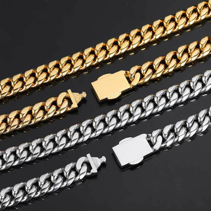 1 Piece Hip-hop Solid Color Stainless Steel Bracelets Necklace