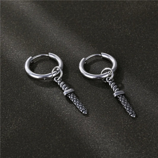 1 Piece Hip-Hop Solid Color Stainless Steel Plating Men'S Earrings