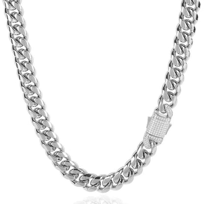 1 Piece Hip-Hop Solid Color Stainless Steel Plating Necklace