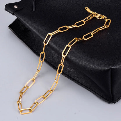 Wholesale Jewelry Hip-Hop Solid Color 304 Stainless Steel Titanium Steel 18K Gold Plated Pendant Necklace