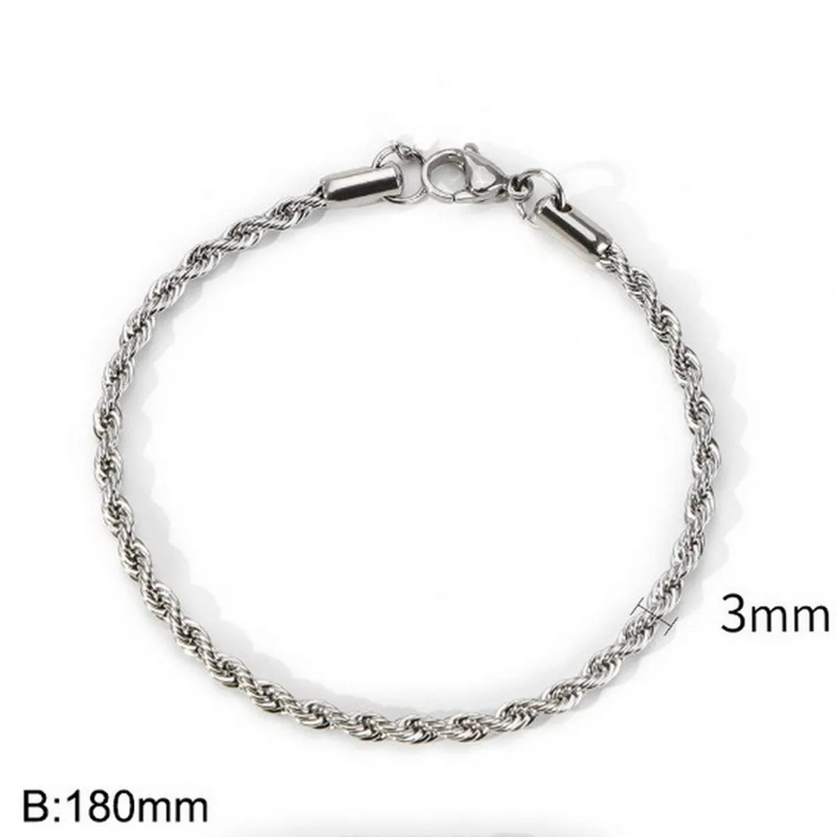 Hip-Hop Solid Color Twist Stainless Steel Plating 18k Gold Plated Unisex Bracelets Necklace