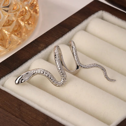 1 Piece IG Style Cool Style Snake Plating Sterling Silver White Gold Plated Ear Cuffs