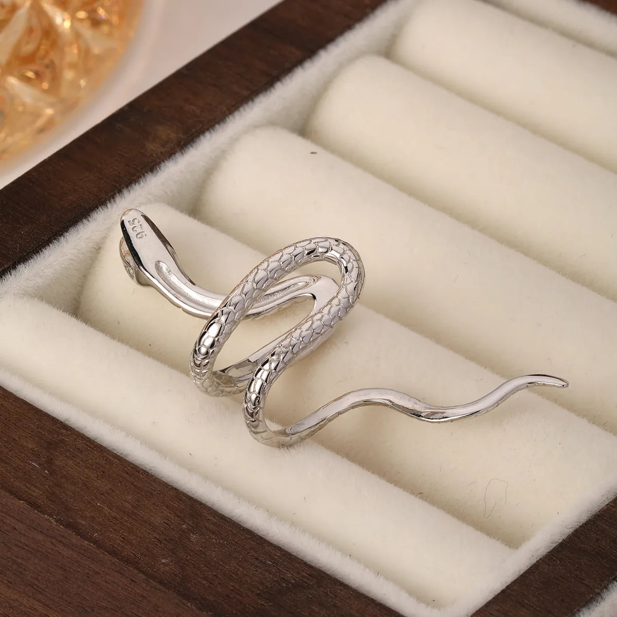 1 Piece IG Style Cool Style Snake Plating Sterling Silver White Gold Plated Ear Cuffs