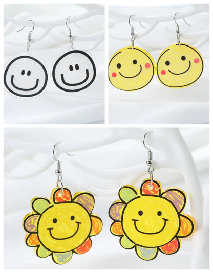 1 Piece IG Style Cute Smile Face Flower Arylic Alloy Ear Hook