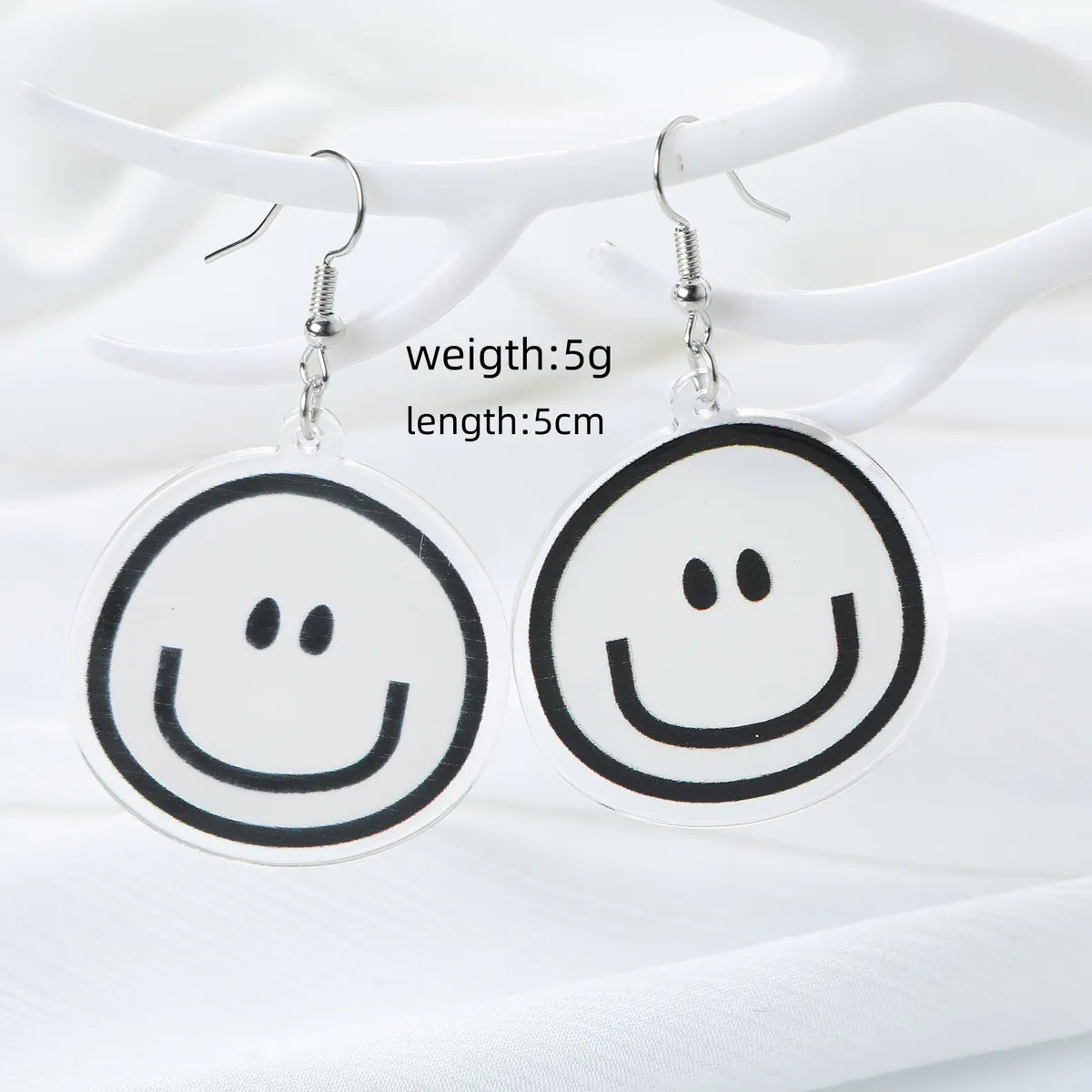 1 Piece IG Style Cute Smile Face Flower Arylic Alloy Ear Hook