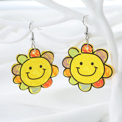 1 Piece IG Style Cute Smile Face Flower Arylic Alloy Ear Hook