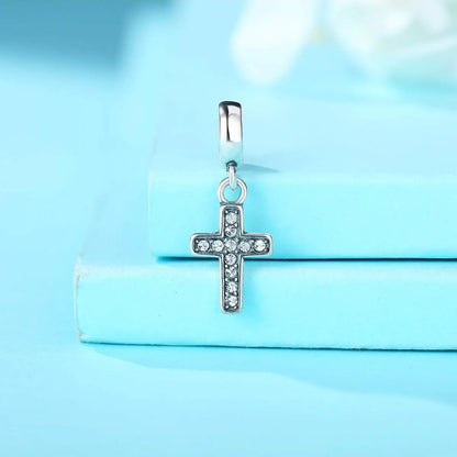 1 Piece Ig Style Elegant Cross Sterling Silver Plating Inlay Pendant Jewelry Accessories