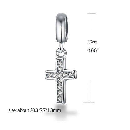 1 Piece Ig Style Elegant Cross Sterling Silver Plating Inlay Pendant Jewelry Accessories