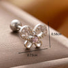 1 Piece IG Style French Style Geometric Heart Shape Butterfly Hollow Out Inlay Copper Zircon Ear Studs