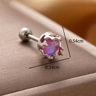 1 Piece IG Style French Style Simple Style Geometric Moon Heart Shape Hollow Out Inlay Copper Zircon Drop Earrings Ear Studs