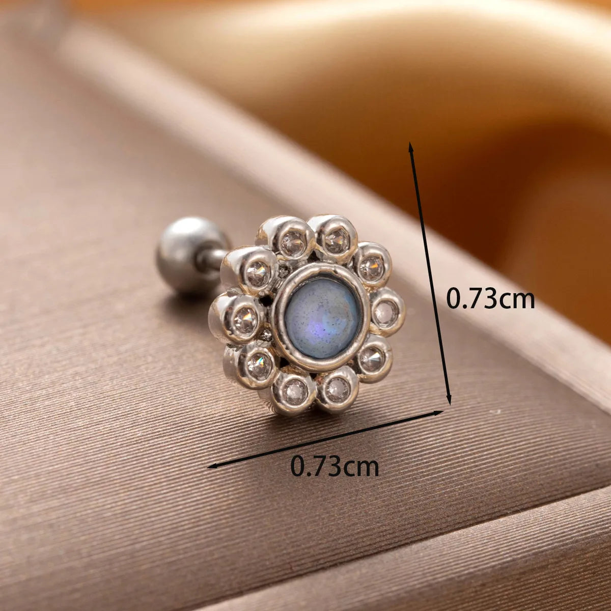 1 Piece IG Style French Style Simple Style Heart Shape Flower Inlay Copper Zircon Ear Studs