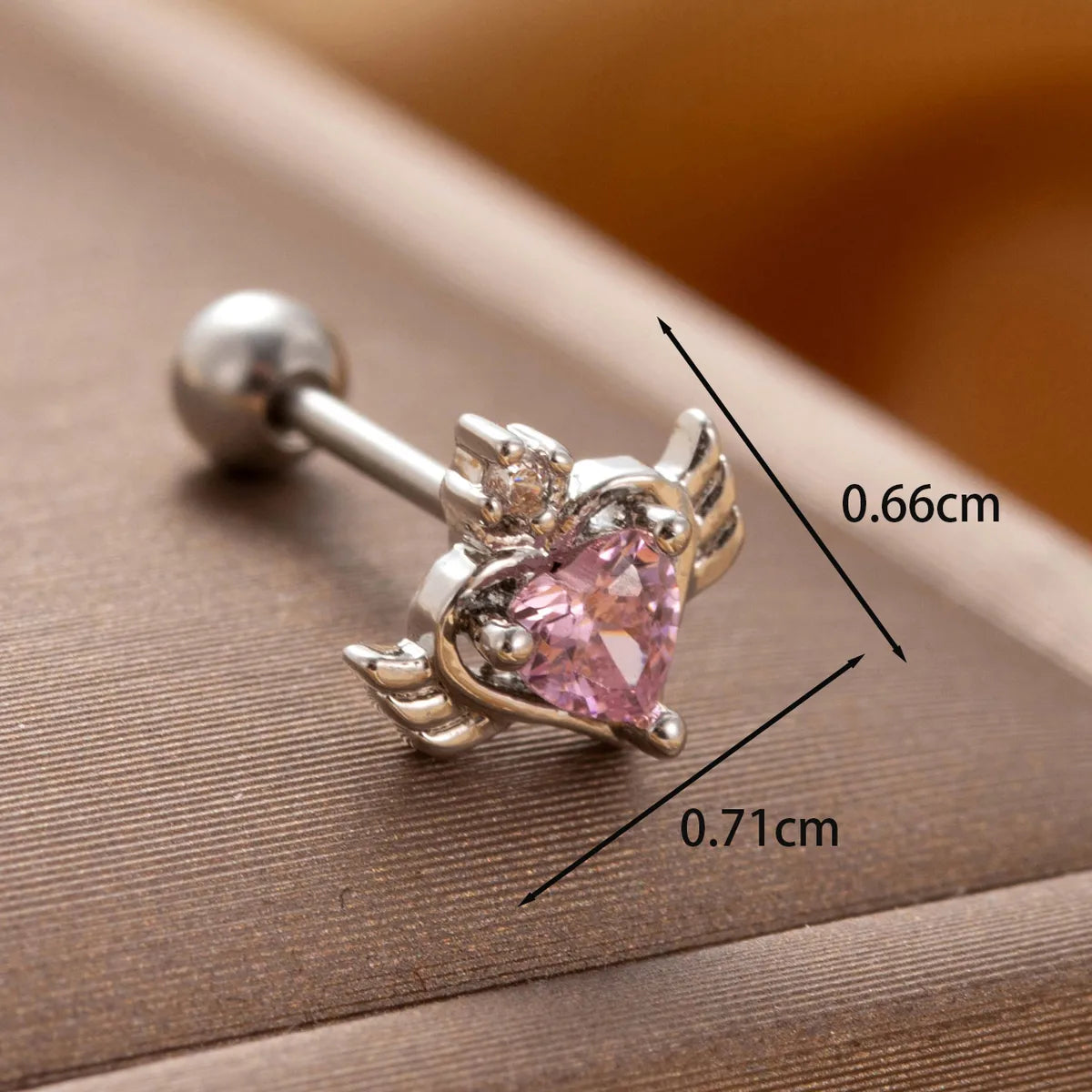 1 Piece IG Style French Style Simple Style Heart Shape Wings Butterfly Enamel Inlay Copper Pearl Zircon Ear Studs