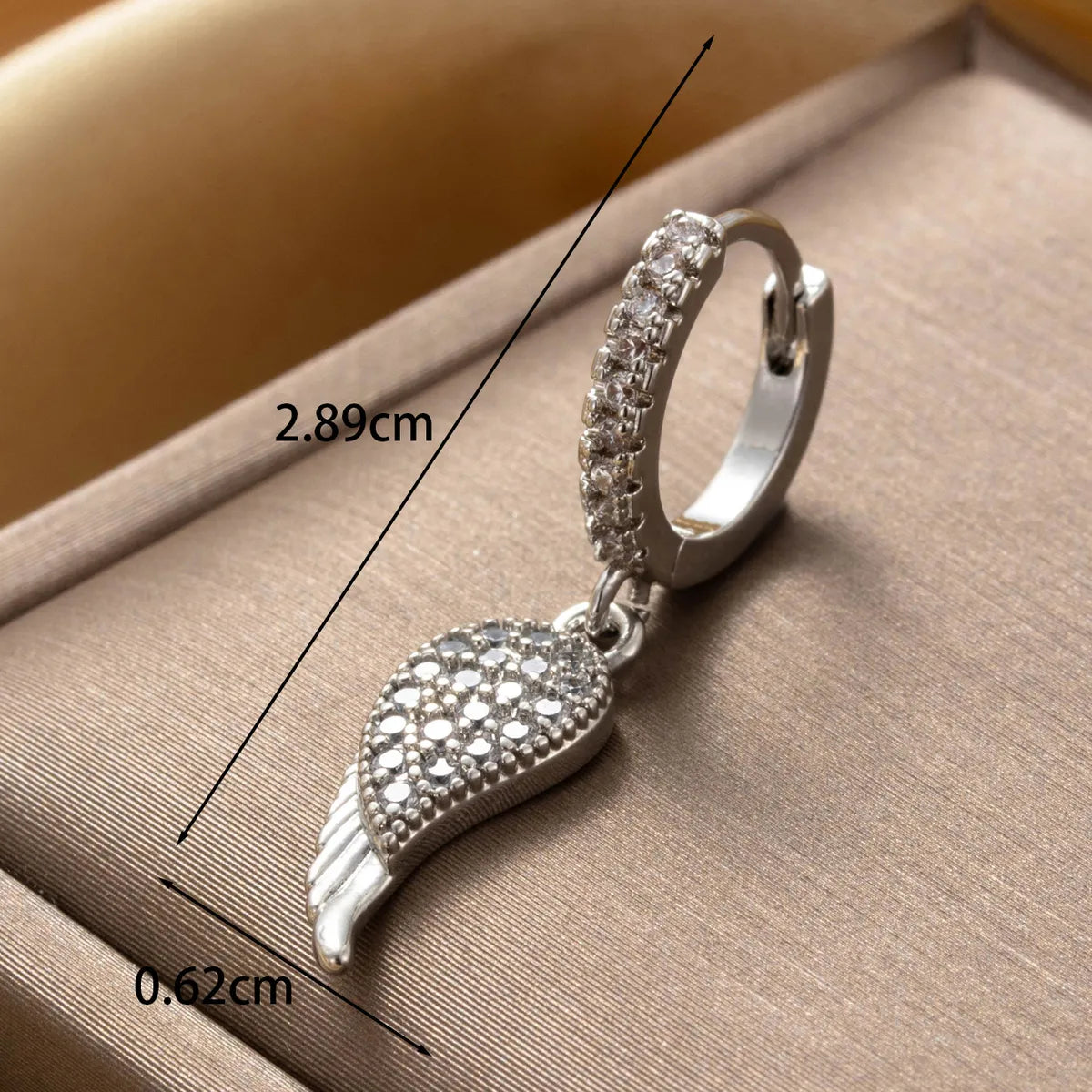 1 Piece Ig Style French Style Simple Style Round Heart Shape Wings Inlay Copper Zircon Drop Earrings Earrings Ear Studs