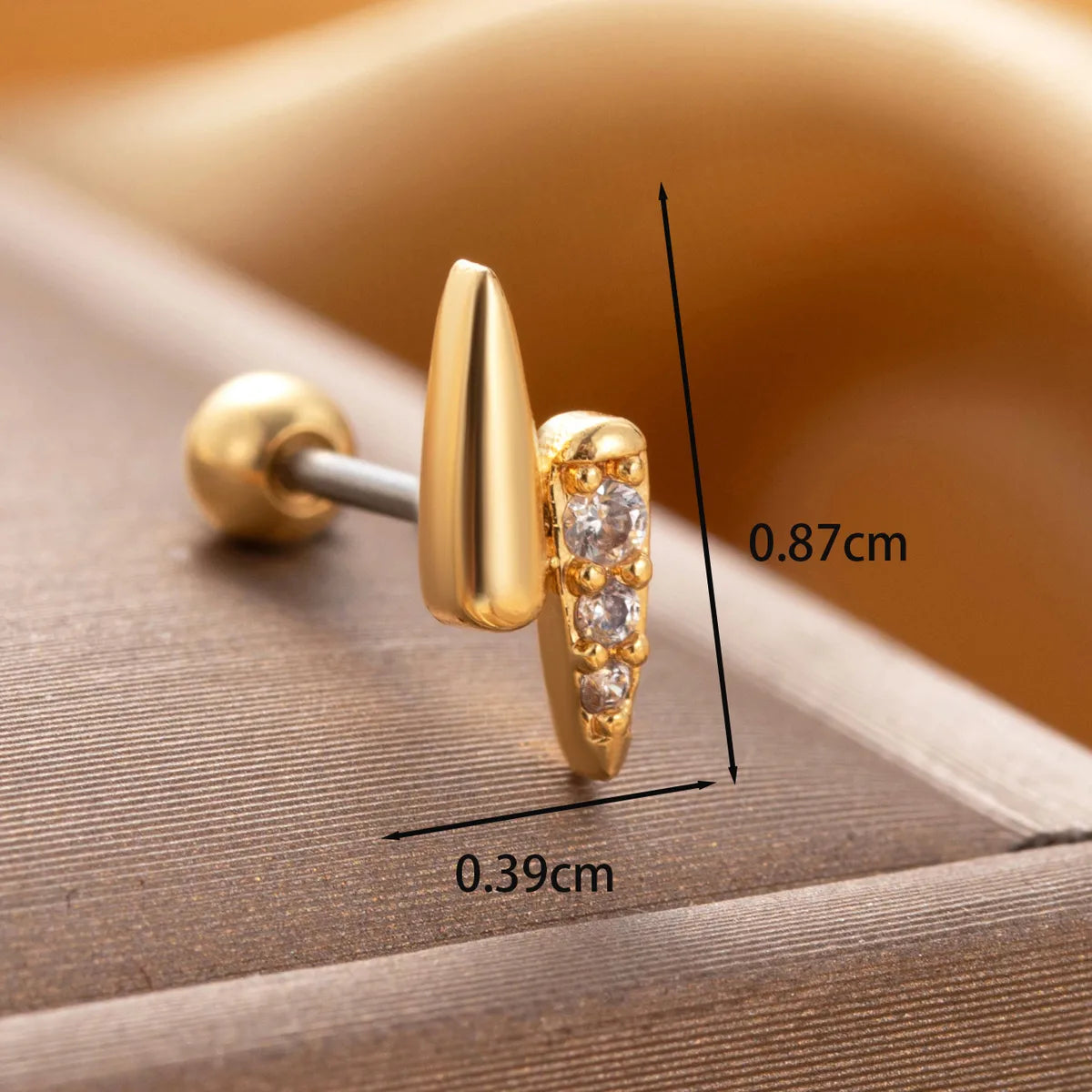 1 Piece IG Style French Style Simple Style Triangle Butterfly Lightning Inlay Copper Zircon Ear Studs