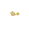 1 Piece Ig Style Geometric Plating Inlay Copper Zircon Ear Studs