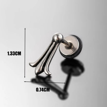 1 Piece IG Style Hip-Hop Simple Style Star 316 Stainless Steel  Ear Studs