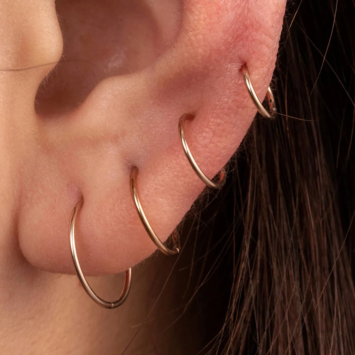 1 Piece Ig Style Round Plating Stainless Steel Hoop Earrings