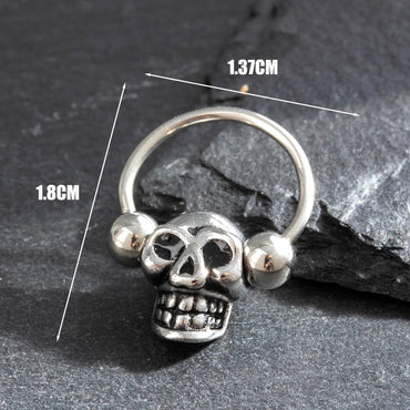 1 Piece IG Style Simple Style Cool Style Skull 316 Stainless Steel  Drop Earrings Ear Studs