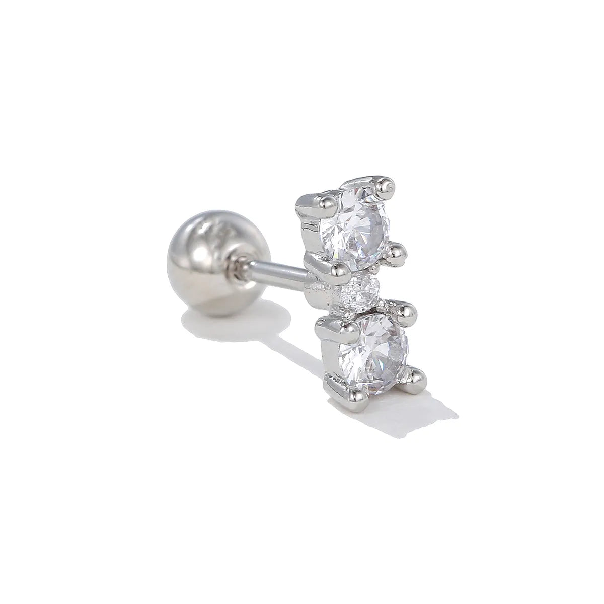 1 Piece Ig Style Simple Style Geometric Animal Plating Inlay Brass Zircon 18k Gold Plated White Gold Plated Ear Studs