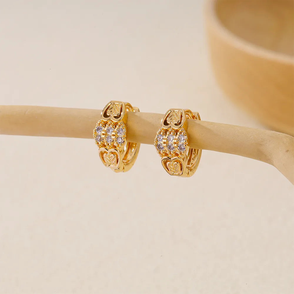 1 Piece IG Style Simple Style Geometric Inlay Copper Zircon Earrings