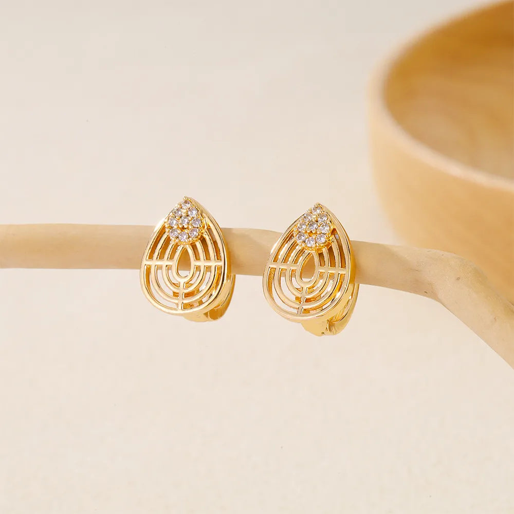 1 Piece IG Style Simple Style Geometric Inlay Copper Zircon Earrings