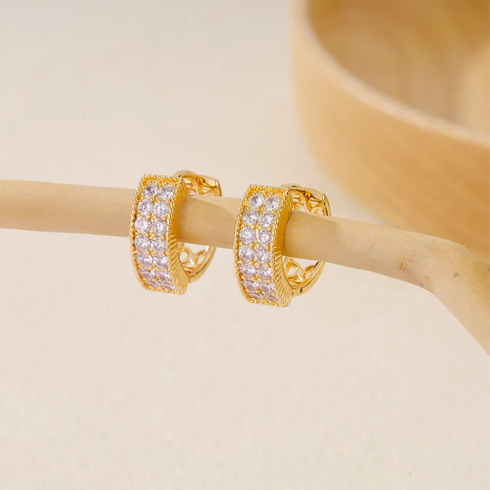 1 Piece IG Style Simple Style Geometric Inlay Copper Zircon Earrings