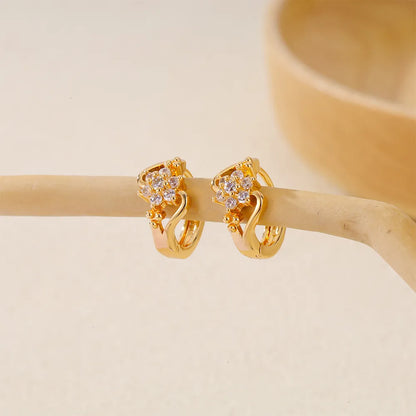 1 Piece IG Style Simple Style Geometric Inlay Copper Zircon Earrings