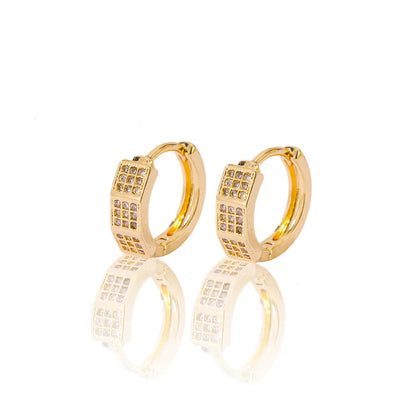 1 Piece IG Style Simple Style Geometric Inlay Copper Zircon Earrings