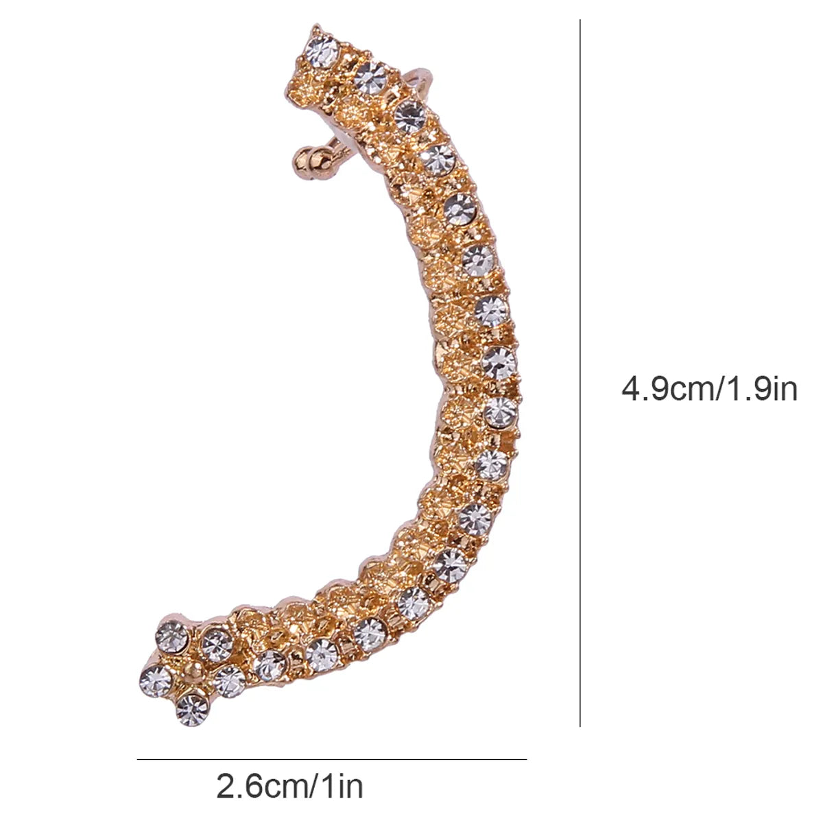 1 Piece Ig Style Simple Style Geometric Plating Inlay Alloy Rhinestones 14k Gold Plated Ear Cuffs