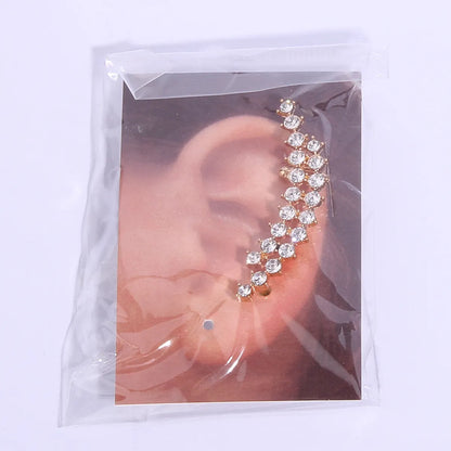 1 Piece Ig Style Simple Style Geometric Plating Inlay Alloy Rhinestones 14k Gold Plated Ear Cuffs