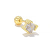 1 Piece Ig Style Simple Style Geometric Plating Inlay Brass Zircon 18k Gold Plated White Gold Plated Ear Studs